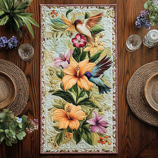 Brilliant Flowers CQ3004015CL Quilted Table Runner