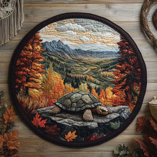 Autumn Terrestrial Turtle WY2805018CL Quilted Round Mat