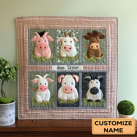 Farm Pals WN2407030CL Personalized Baby Quilt