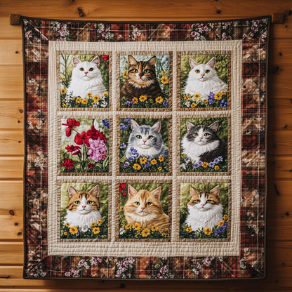 Harmony Flower Cat WN0611064CL Quilt