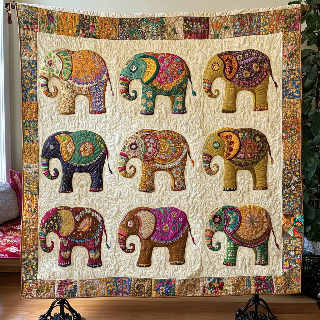 Boho Elephant WU1610020CL Quilt