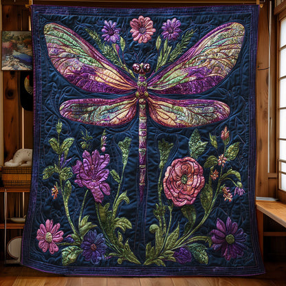 Dragonfly In Beautiful Garden WY2001073CL Quilt