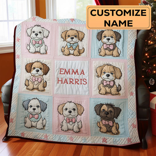 Puppy Love Hug CW2807054CL Personalized Baby Quilt