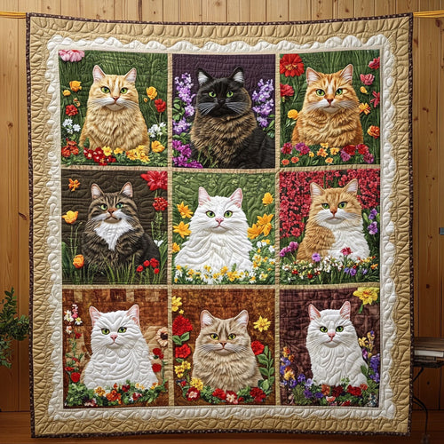 Floral Cats CP0811001CL Quilt