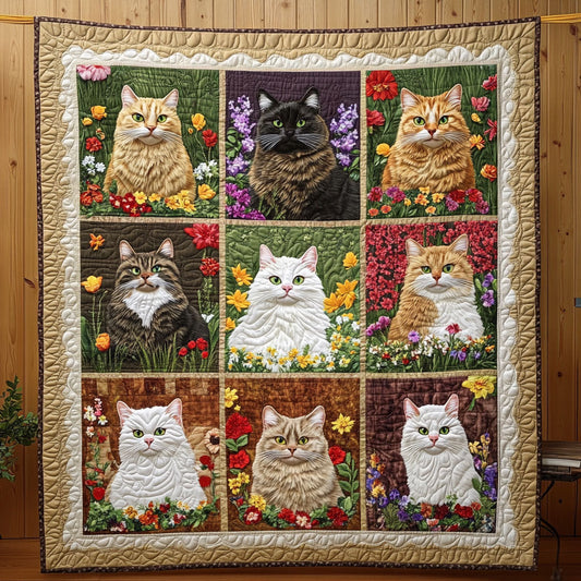 Floral Cats CP0811001CL Quilt