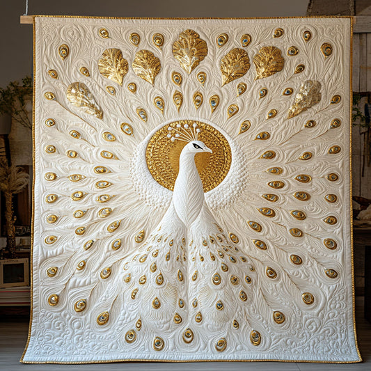 Royal Beautiful White Peacock WY1706041CL Quilt