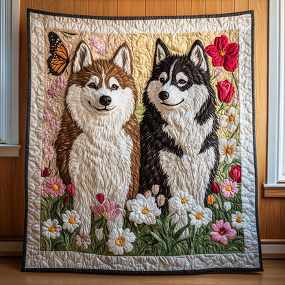 Springtime Huskies CP1208086CL Quilt