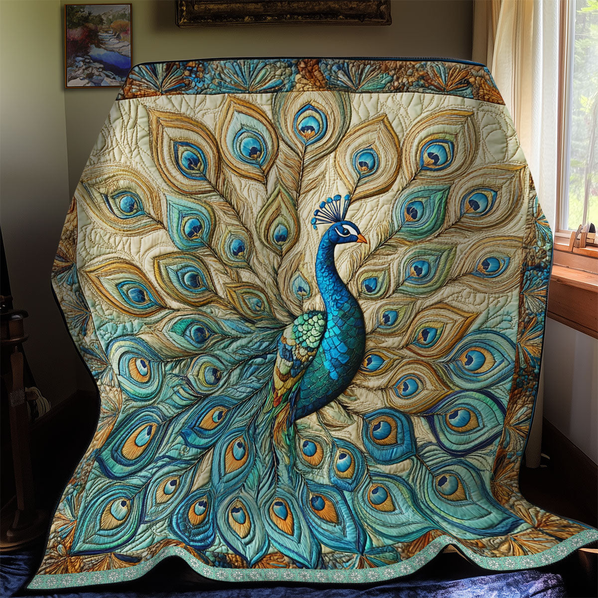 Golden Tail Peacock WX2312030CL Quilt