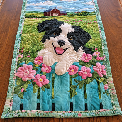 Collie Puppy WJ2804021CL Quilted Table Runner