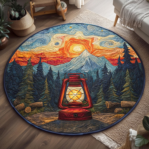 Mountain Lantern Tapestry WP2003085CL Quilted Round Mat