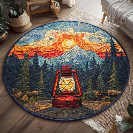 Mountain Lantern Tapestry WP2003085CL Quilted Round Mat