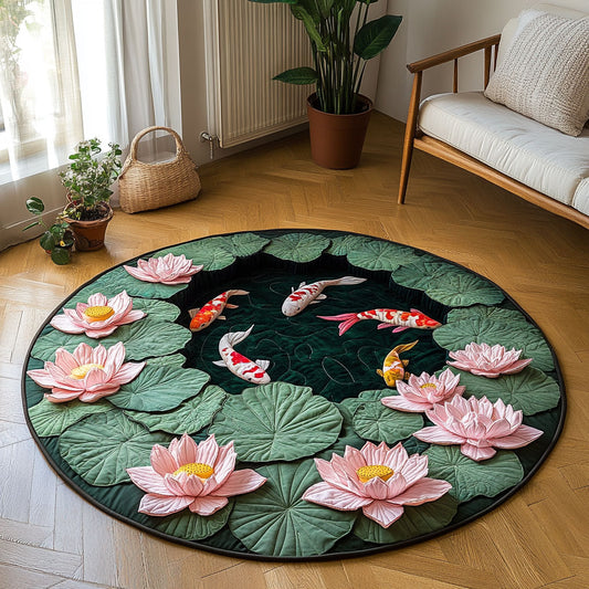 Koi Garden CP0412122CL Quilted Round Mat