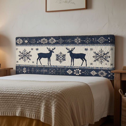 Snowy Antlers CP1912018CL Quilted Headboard Slipcover