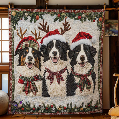 Border Collie Christmas Cheer WN2911017CL Quilt