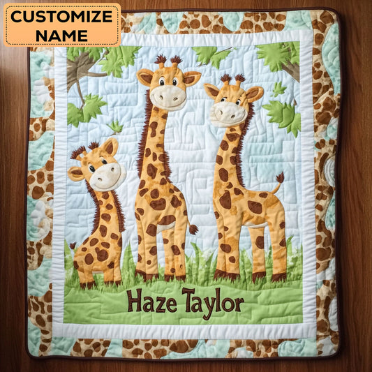 Giraffe And Me WN2407035CL Personalized Baby Quilt