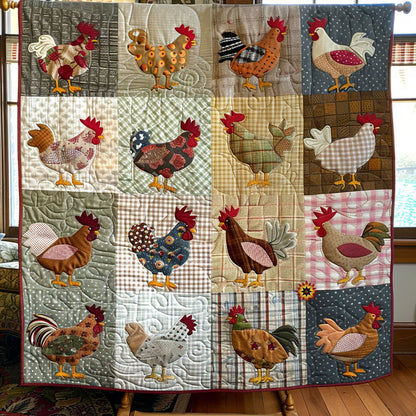 Vintage Patchwork Chicken WJ0912037CL Quilt