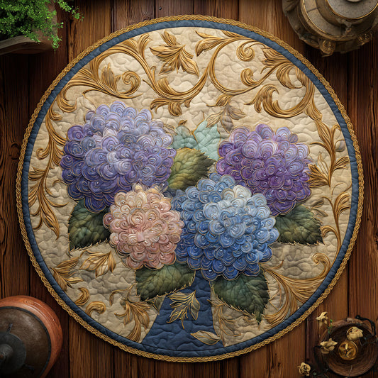 Hydrangea Bloom CW1308027CL Quilted Round Mat