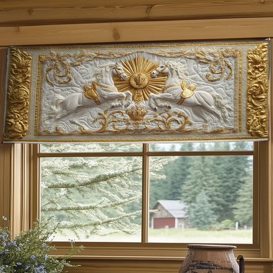 Sun Horses Gold WY0805005CL Quilted Valance