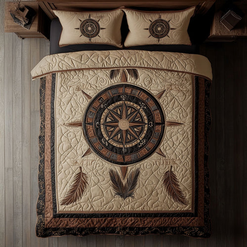 Vintage Native Feather Compass WY1807037CL Duvet Cover Set