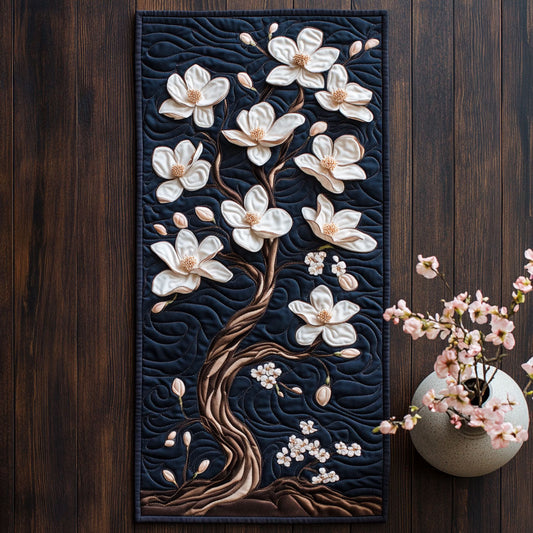 Magnolia Flower Tree WX0606027CL Quilted Table Runner