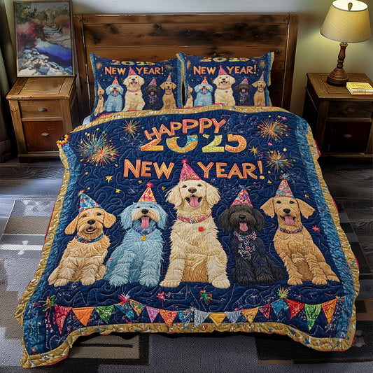 New Year Dog Party WY2412041CL Duvet Cover Set