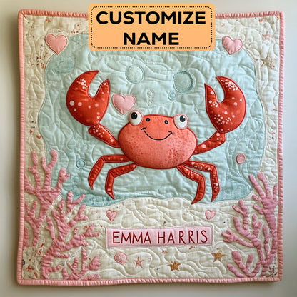 Crab Love CW2507003CL Personalized Baby Quilt
