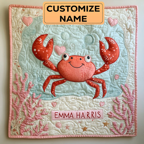 Crab Love CW2507003CL Personalized Baby Quilt