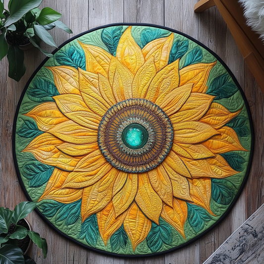 Sunflower Mandala XR1803006CL Quilted Round Mat