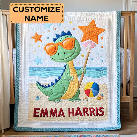 Cool Magic Dino CW2107036CL Personalized Baby Quilt