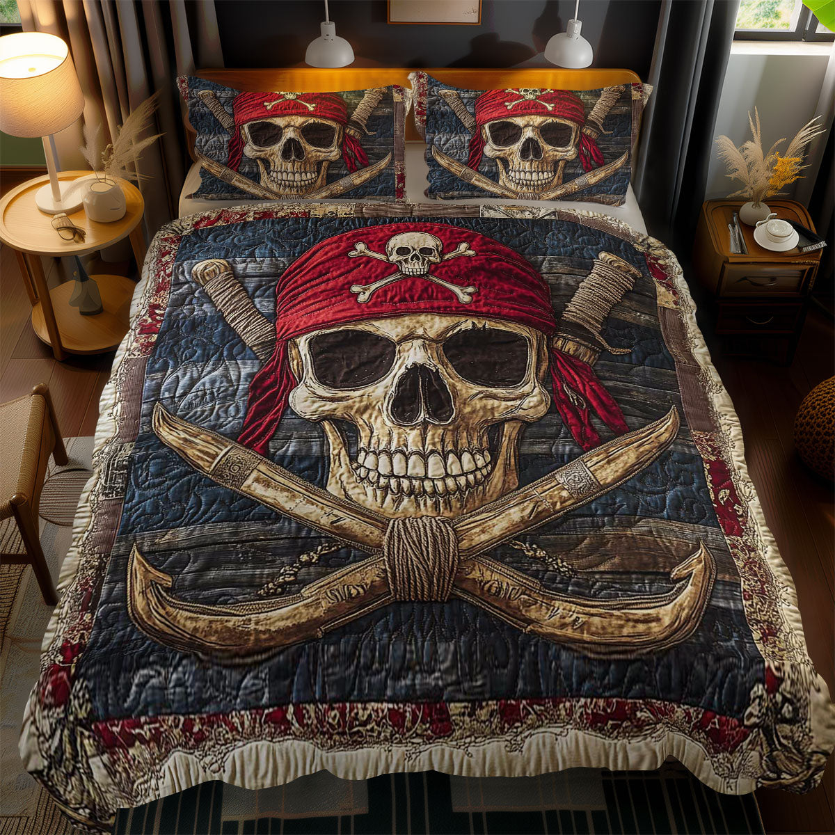 Skull And Crossed Oars WN2301082CL Duvet Cover Set