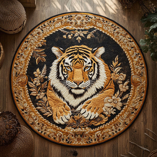Glorious Royal Tiger WY0905028CL Quilted Round Mat