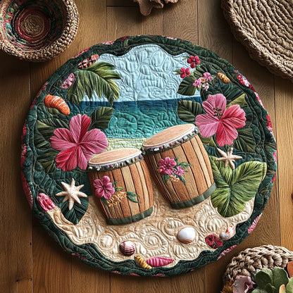 Island Drum Dance WY0306015CL Quilted Round Mat