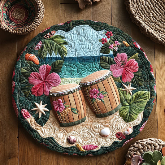 Island Drum Dance WY0306015CL Quilted Round Mat