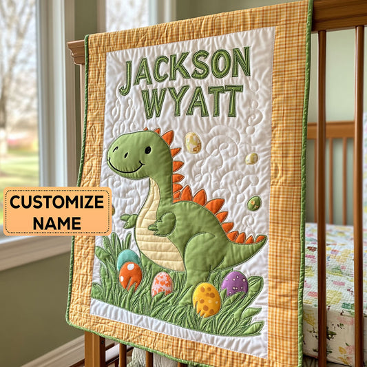 Dino Hugs CP0108047CL Personalized Baby Quilt
