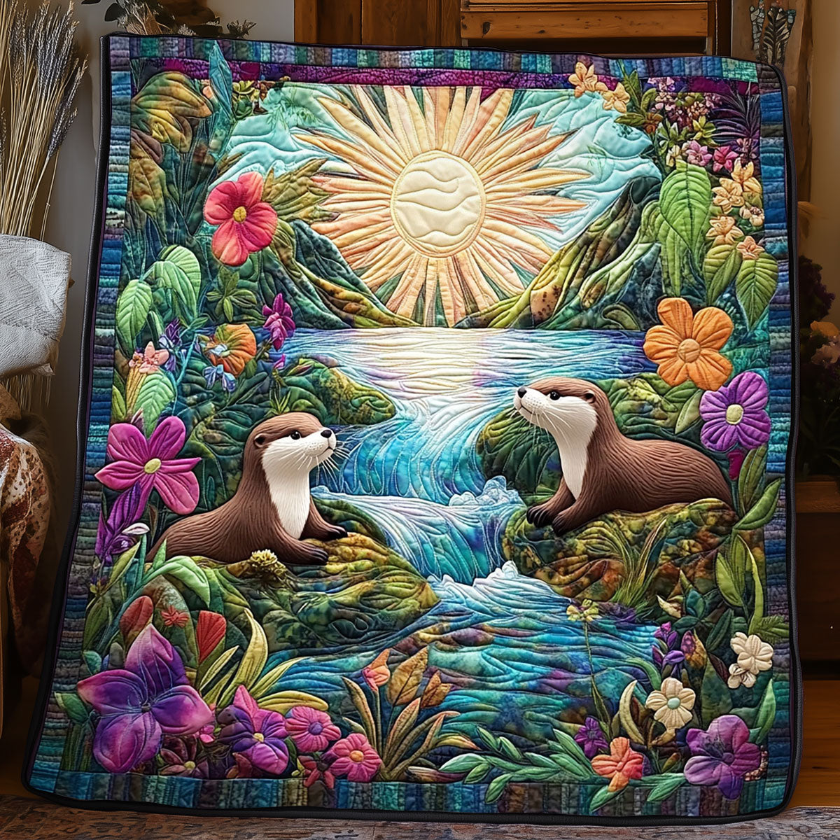 Otter Family WJ1504007CL Quilt