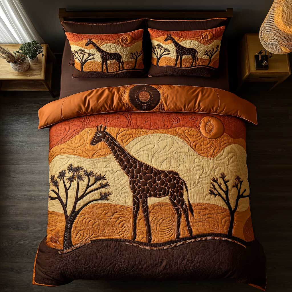 African Giraffe Glow WN0304001CL Duvet Cover Set