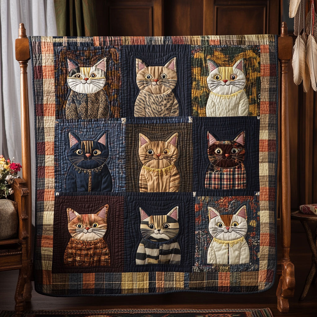 Vintage Cat Portrait WY2607052CL Quilt