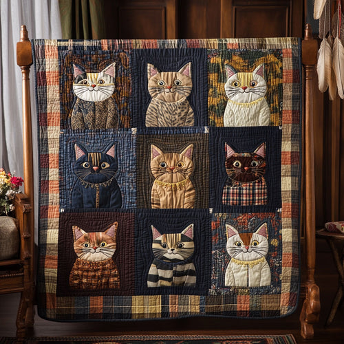 Vintage Cat Portrait WY2607052CL Quilt