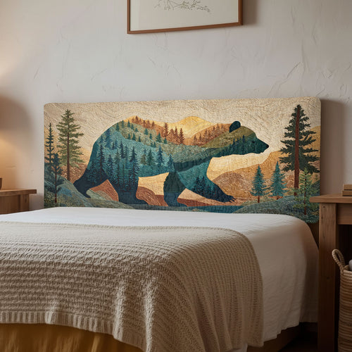 Woodland Bear CW2612014CL Quilted Headboard Slipcover
