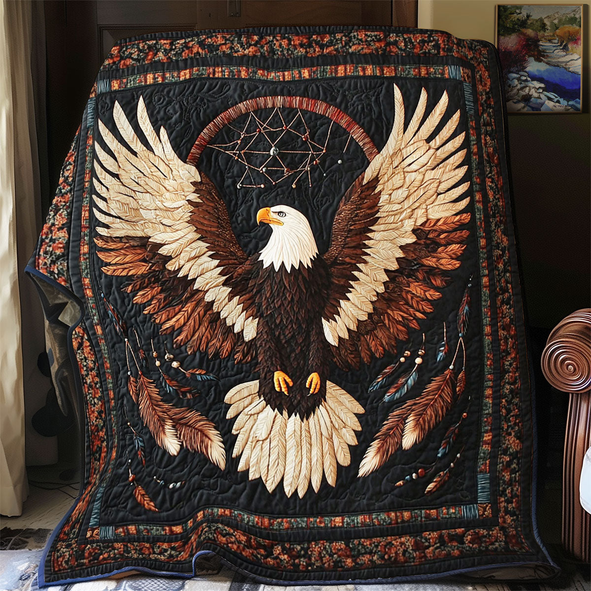Eagle In Dreamcatcher WY2102028CL Quilt