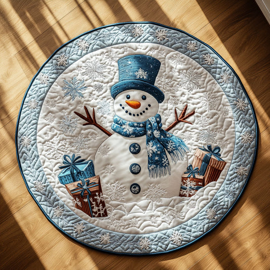 Chilly Snowman WN0309014CL Quilted Round Mat
