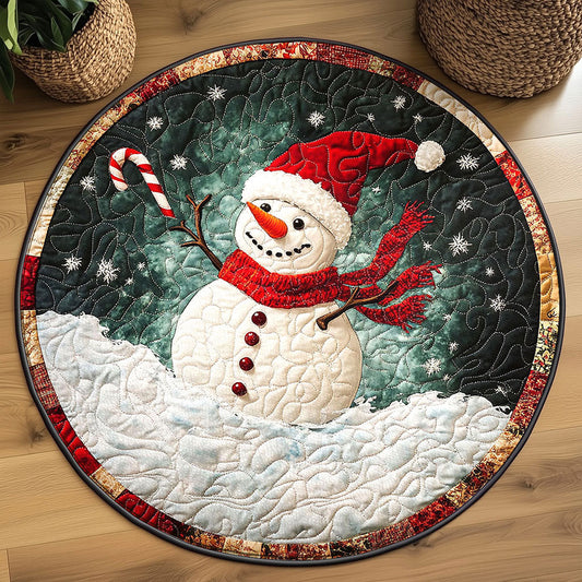 Jingle Joy Snowman WN1111060CL Quilted Round Mat