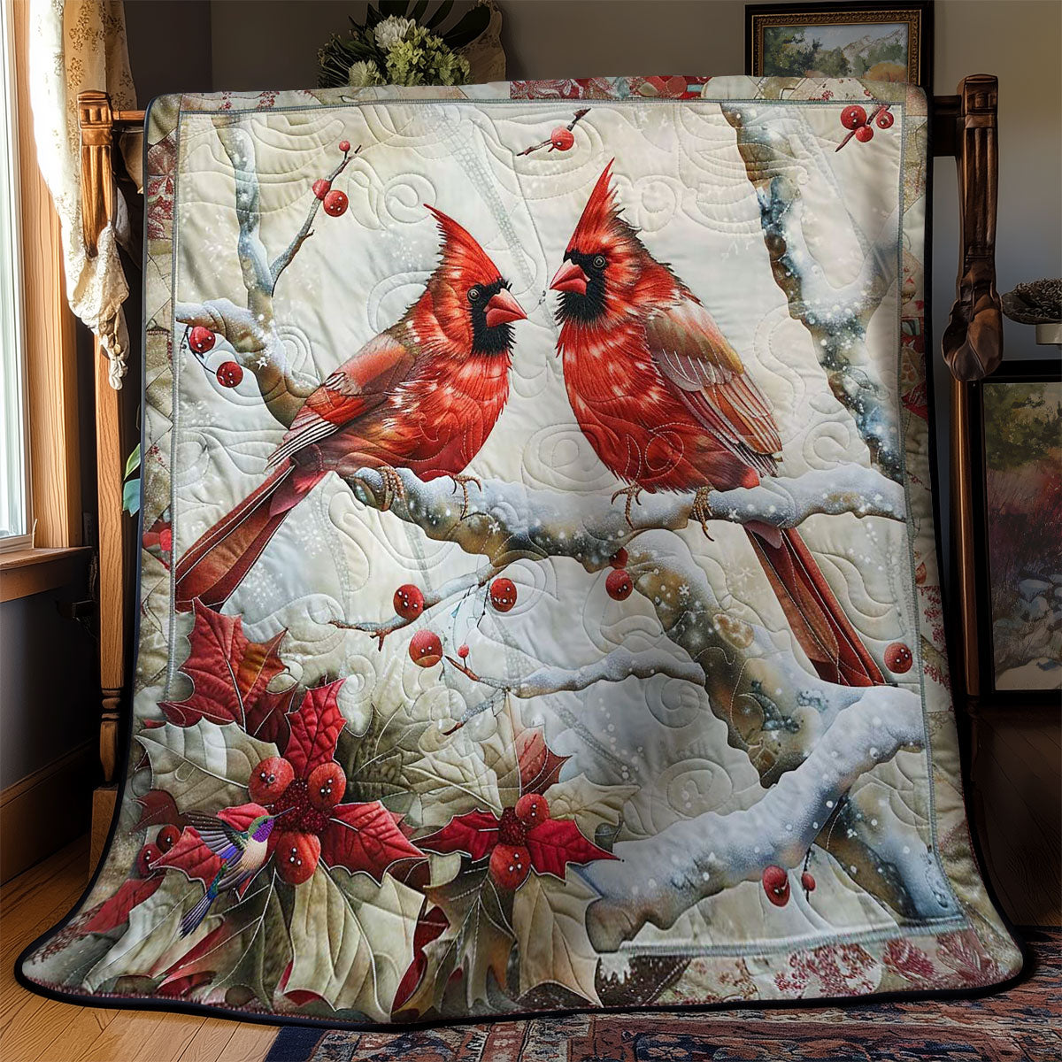 Cardinal Snowy Branches WN1810011CL Quilt