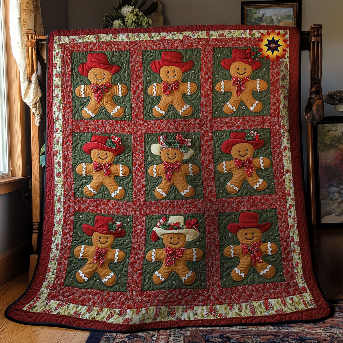 Cowboy Gingerbread Joy WN2211032CL Quilt