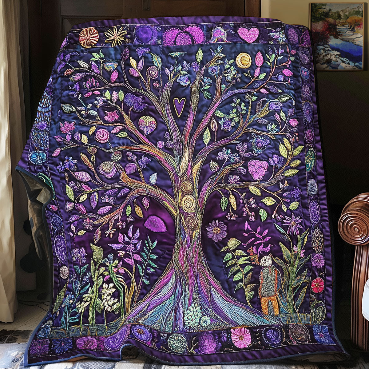 Purple Tree Of Life WX2201041CL Quilt