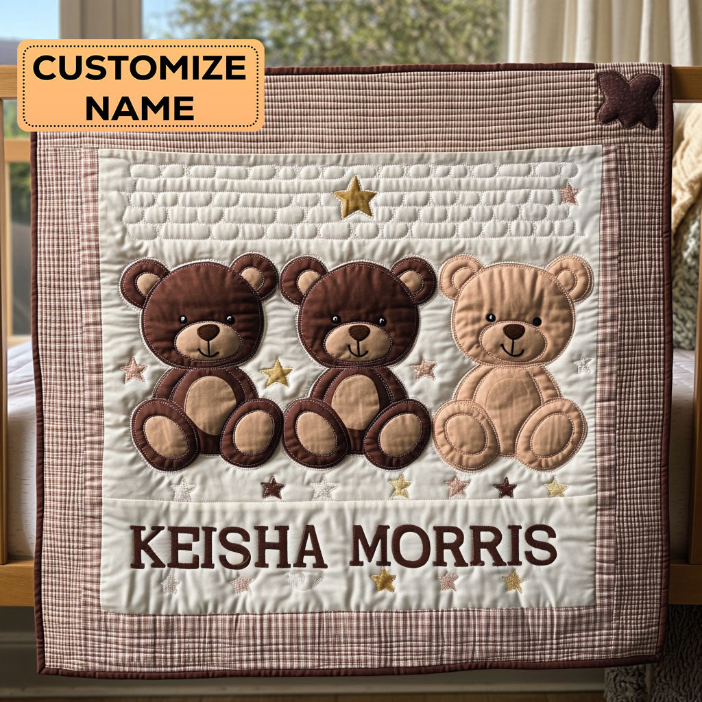 Three Bear CP2507044CL Personalized Baby Quilt