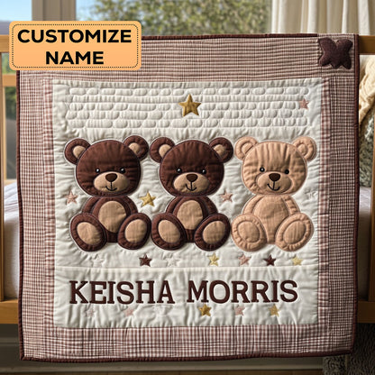 Three Bear CP2507044CL Personalized Baby Quilt