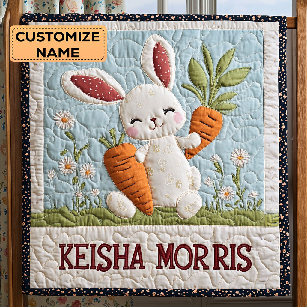 Bunny Carrot CP2507026CL Personalized Baby Quilt