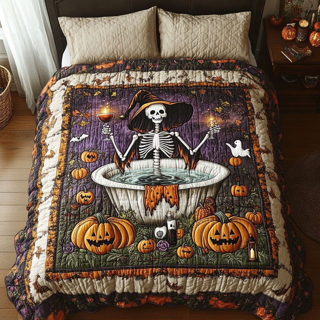 Pumpkin Skeleton WN2008093CL Duvet Cover Set