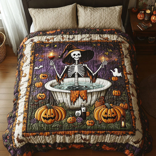 Pumpkin Skeleton WN2008093CL Duvet Cover Set